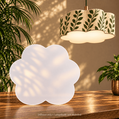 30cm Scalloped Lampshade Diffuser - Translucent Polypropylene