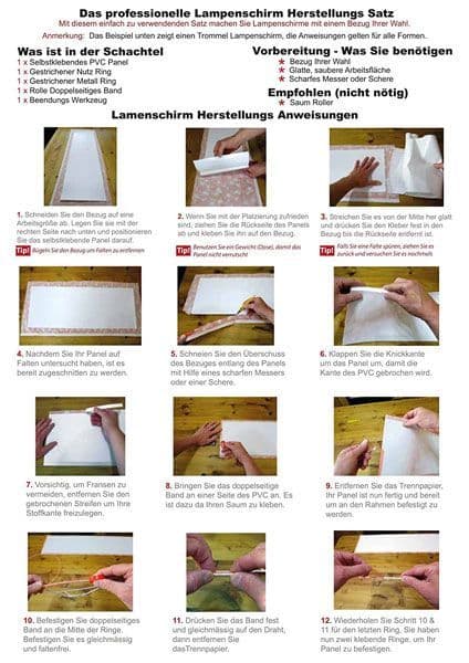 Curqia DIY Lampenschirm-Set – 2 Trommelringe (Ø 20 Cm) Aus Eisen – Inkl. Halterung – Zum Selbstgestalten