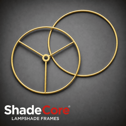 30cm US Spider Fitter (1/2" Washer) Circular Lampshade Ring Set - Gold