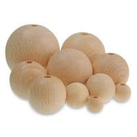 35mm Wooden Balls - Half Drilled -  Beechwood   - (36144)