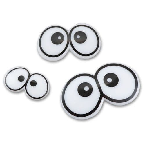 3D Eyes White and Black - Pack of 3 Sizes