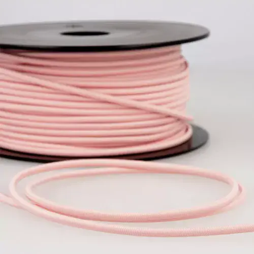 3mm Round Elastic Cord Light Pink