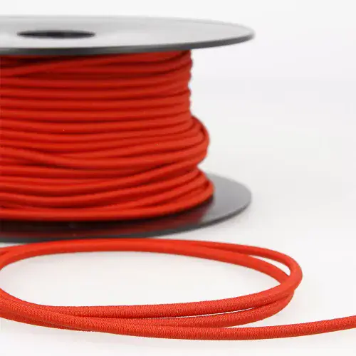 3mm Round Elastic Cord Red
