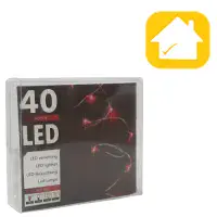 40 Micro Red LED 2 Metre Fairy Lights Battery Powered | Dannells