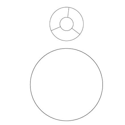 45cm Bottom Ring with 25cm Duplex Top Ring Lampshade Frame Set