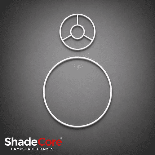45cm Bottom Ring with 25cm Duplex Top Ring Lampshade Frame Set