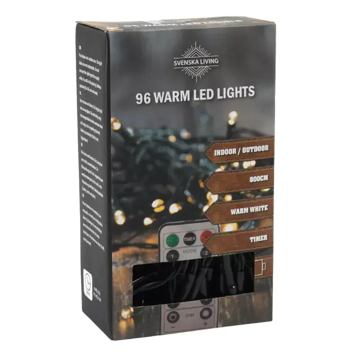 8 Metre Outdoor Multi-Function Battery LED Fairy Lights Timer and Remote | Dannells