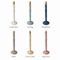 Annie Twisted Candlestick - Table Lamp -  Mango Wood - 450mm high