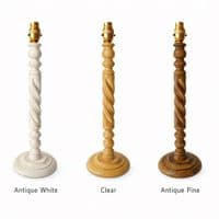 Annie Twisted Candlestick - Table Lamp -  Mango Wood - 450mm high