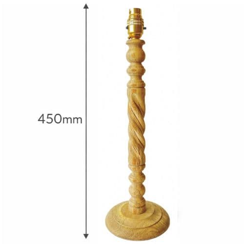 Annie Twisted Candlestick - Table Lamp -  Mango Wood - 450mm high
