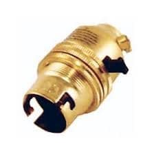 Brass Lamp Holder B22 Bayonet Cap with Push Bar switch  M10
