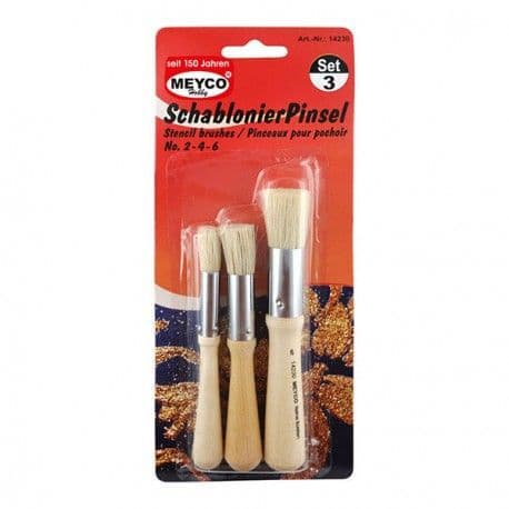 Bristle Stencil Paint Brushes x 3 (Item No: 14230)