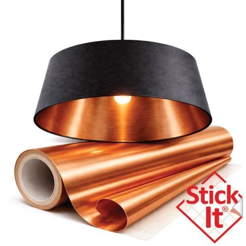 Brushed Copper Self-Adhesive Lampshade Material – Stick-It® 120cm