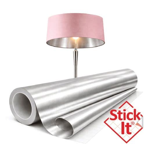 Brushed Silver Self-Adhesive Lampshade Material – Stick-It® 120cm