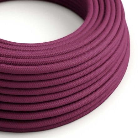 Burgundy Cotton 3-Core Textile Cable