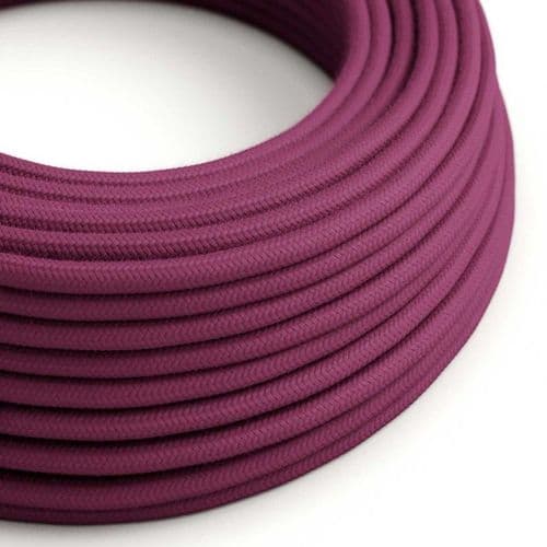 Burgundy Cotton 3-Core Textile Cable ID: XZ3RC32