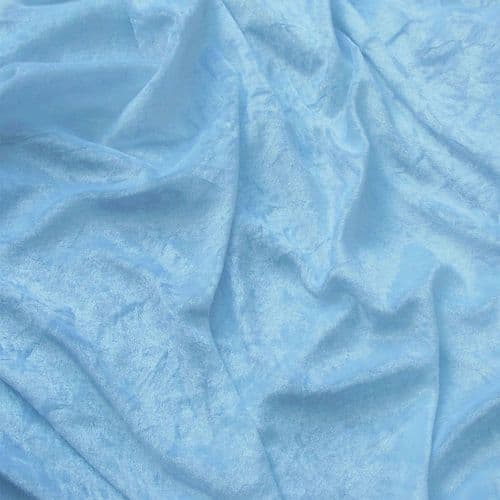 Calabrian Crushed Velvet Velour - Baby Blue - 150cm