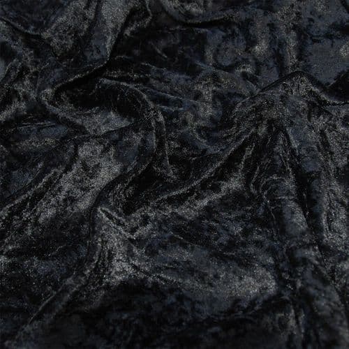 Calabrian Crushed Velvet Velour - Black - 150cm