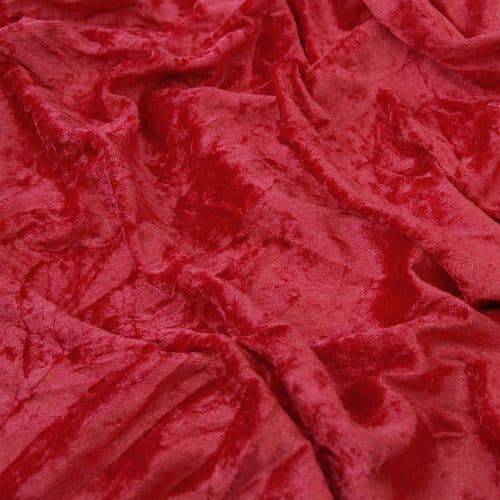 Calabrian Crushed Velvet Velour - Red - 150cm
