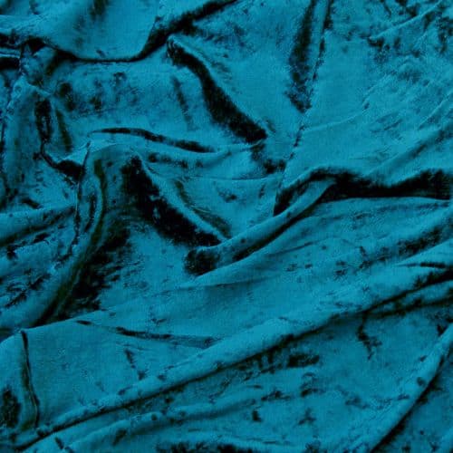 Calabrian Crushed Velvet Velour - Teal - 150cm