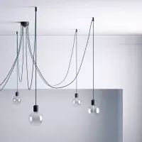 Ceiling Hook With Clamp For Fabric Cables - Black