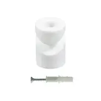 Ceiling or Wall Mount V Hook For Fabric Cables - White