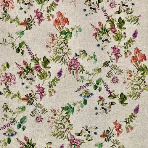 Chatham Printed Linen Look Fabric - Botanical Garden