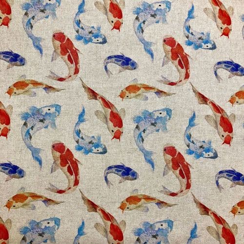Chatham Printed Linen Look Fabric - Koi Carp