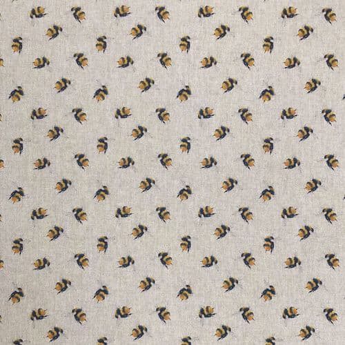Chatham Printed Linen Look Fabric - Miniature Bumblebees