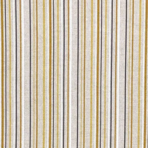 Chatham Printed Linen Look Fabric - Stripe Ochre