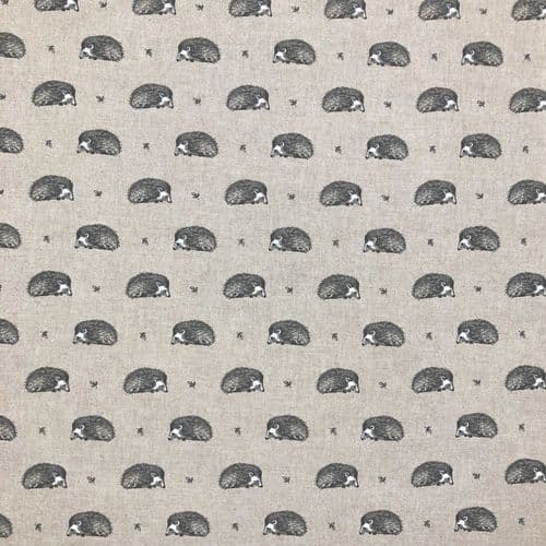Chatham Printed Linen Look Fabric - Vintage Hedgehogs