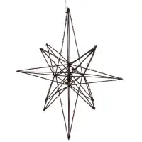 36cm Black Christmas Star Decoration 40 LEDs + Timer - Black
