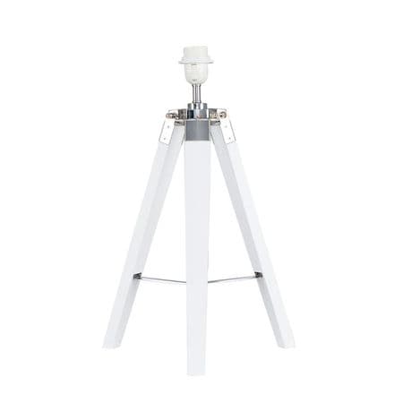 Clipper White Wooden Table Lamp With Chrome (Base Only)
