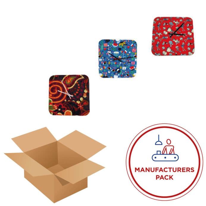 Clock 30cm - Square - Manufacturing pack 30 Units