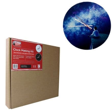 Clock Making Kit - Round - 30cm with Black & White Hands