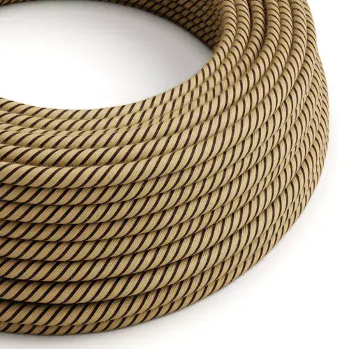Cotton and Jute Tobacco Vertigo 3-Core Textile Cable ID: XZ3ERD21