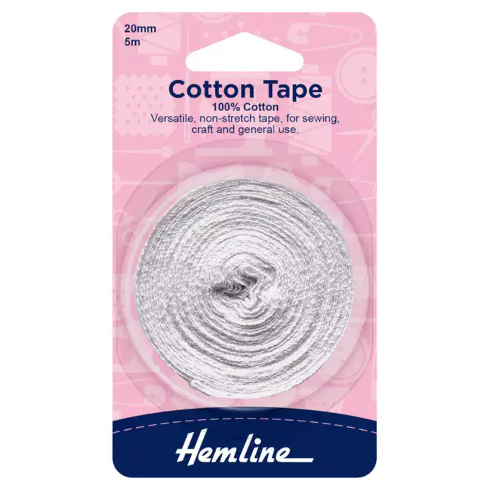 Cotton Binding Tape 20mm - White