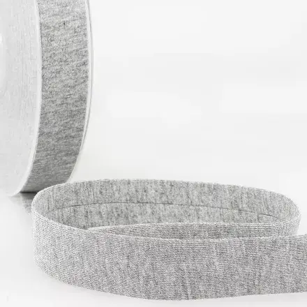 Cotton Jersey Bias Binding Trim - 20m x 20mm - Grey
