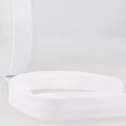 Cotton Jersey Bias Binding Trim - 20m x 20mm - White