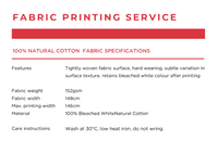 Cotton Natural 148cm - Linear Meter - Custom Printed Fabric -