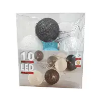 Cotton Sphere Fairy Lights - 1 Metre - 10 Multicoloured Balls | Dannells