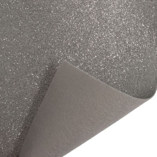 Craft Felt - (Glitter Silver)
