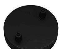 Cylindrical Metal 2-hole Ceiling Rose Kit - Black