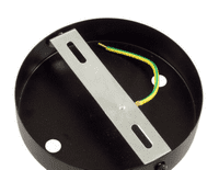 Cylindrical Metal 2-hole Ceiling Rose Kit - Black