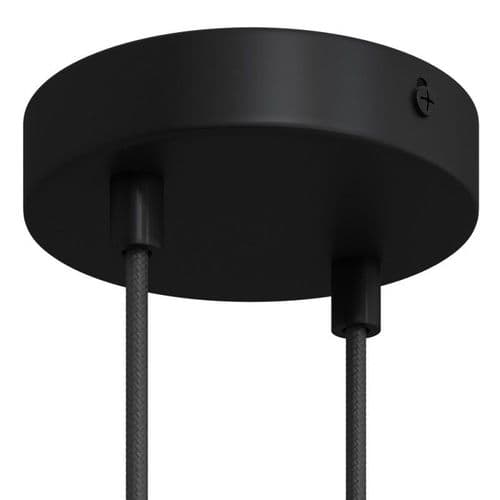 Cylindrical Metal 2-hole Ceiling Rose Kit - Black