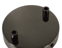 Cylindrical Metal 2-hole Ceiling Rose Kit - Black Pearl