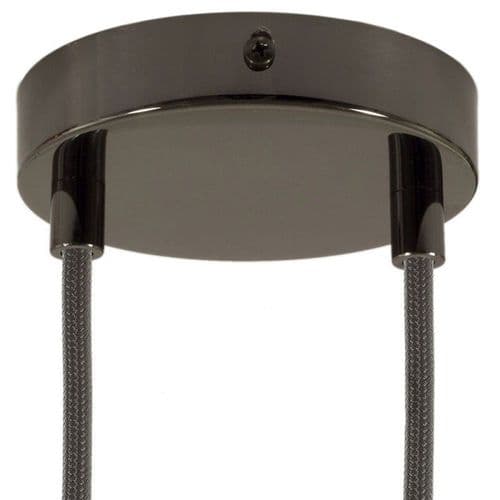 Cylindrical Metal 2-hole Ceiling Rose Kit - Black Pearl