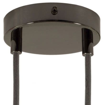 Cylindrical Metal 2-hole Ceiling Rose Kit - Black Pearl