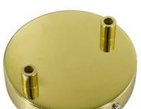Cylindrical Metal 2-hole Ceiling Rose Kit - Brass
