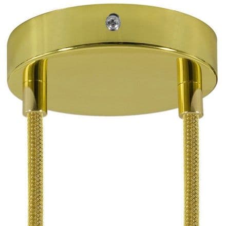 Cylindrical Metal 2-hole Ceiling Rose Kit - Brass